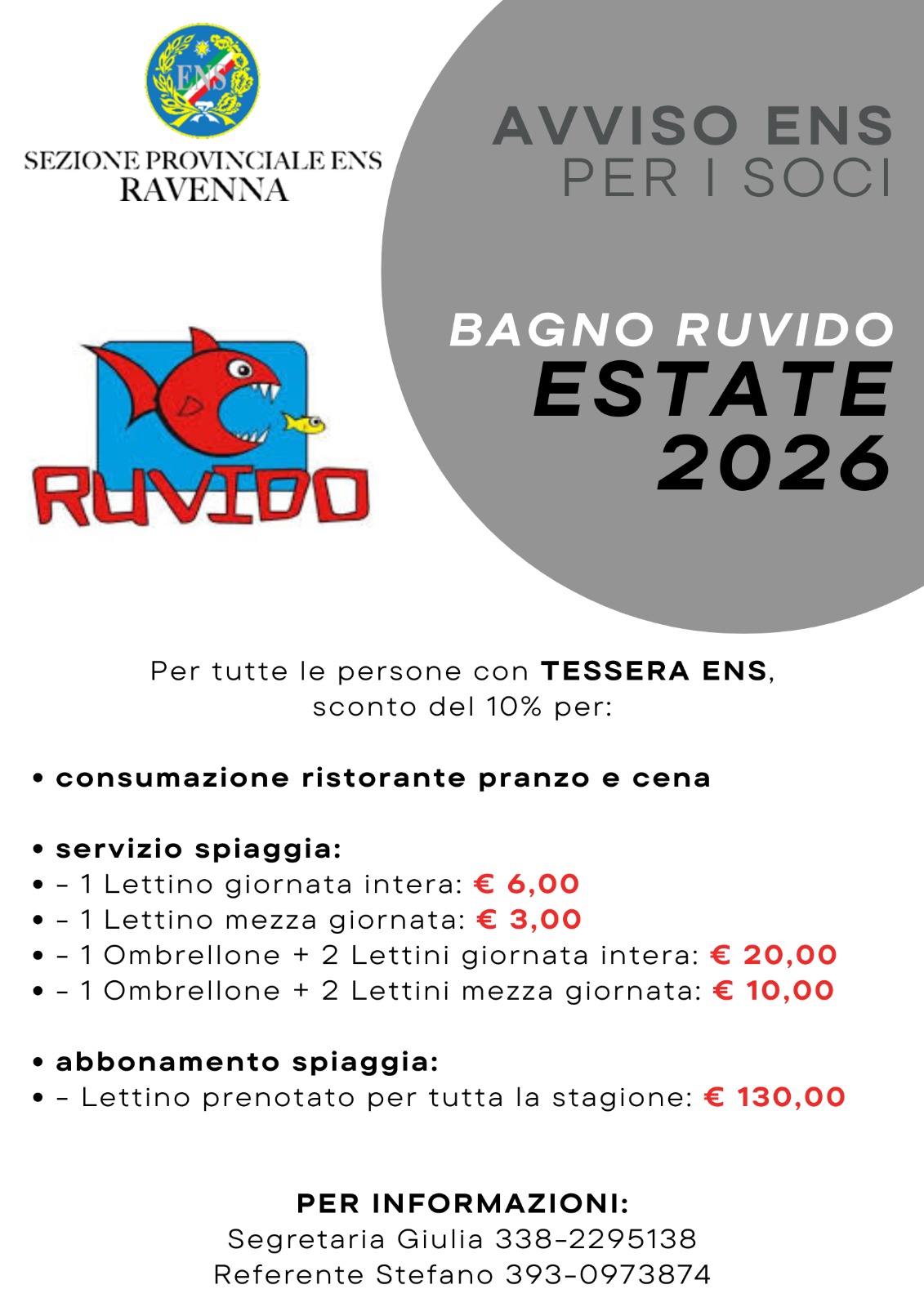 Locandina scontistica ENS RA 2026